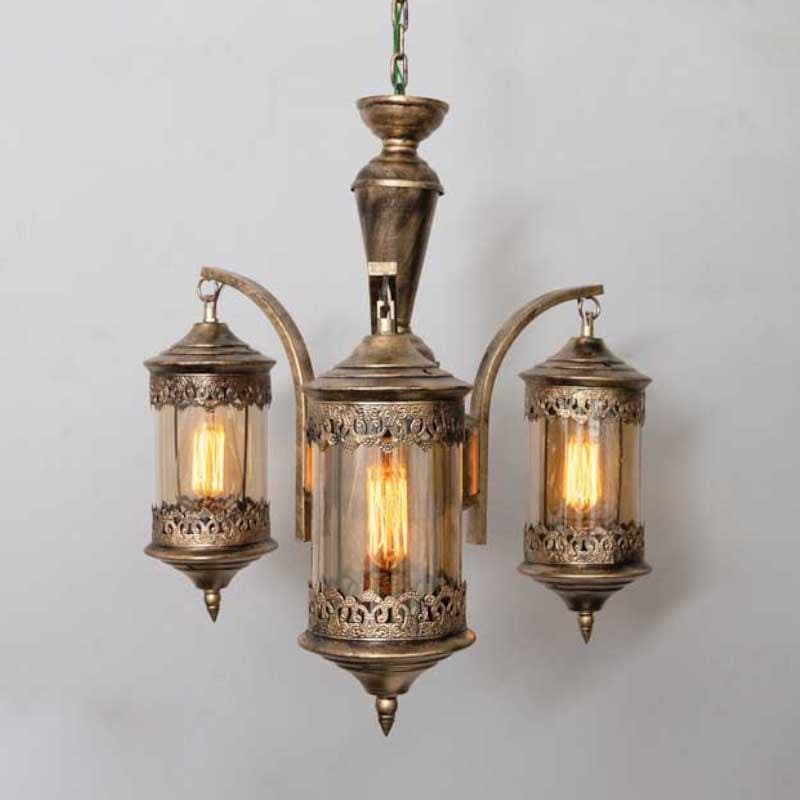 Buy Ornate Farola Chandelier - Three Lights Ceiling Lamp from Vaaree