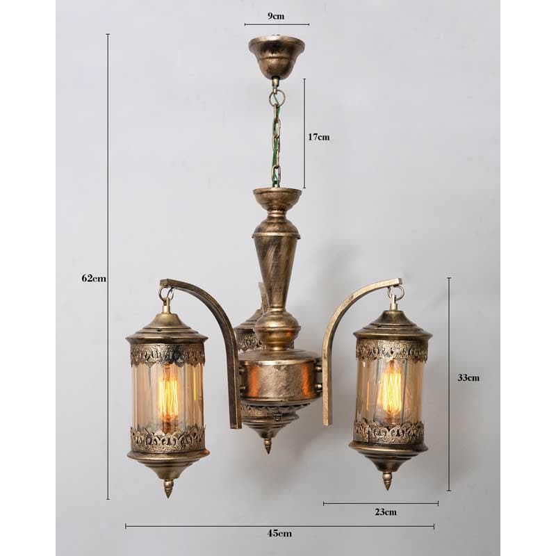 Buy Ornate Farola Chandelier - Three Lights Ceiling Lamp from Vaaree