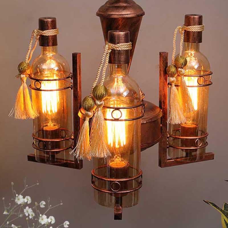 Ceiling Lamp - Rustic Bottle Chandelier