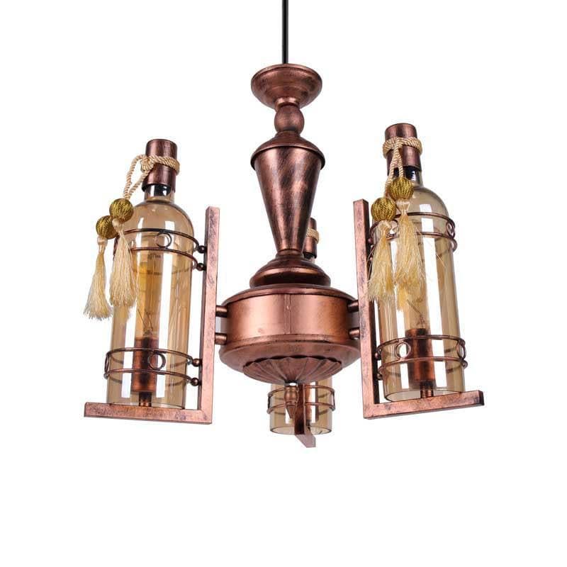 Ceiling Lamp - Rustic Bottle Chandelier