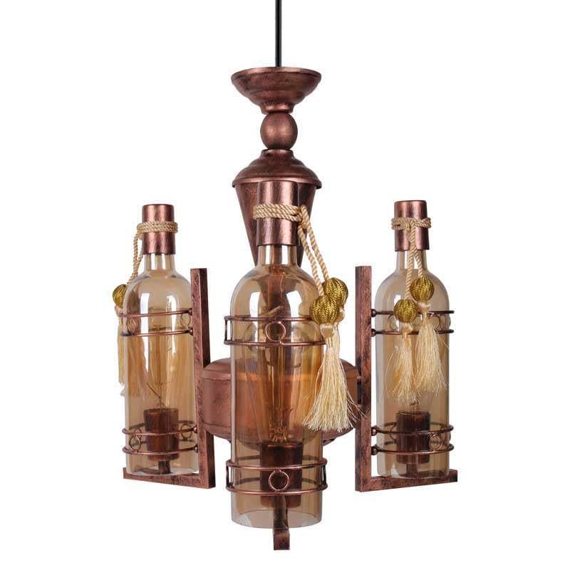 Ceiling Lamp - Rustic Bottle Chandelier