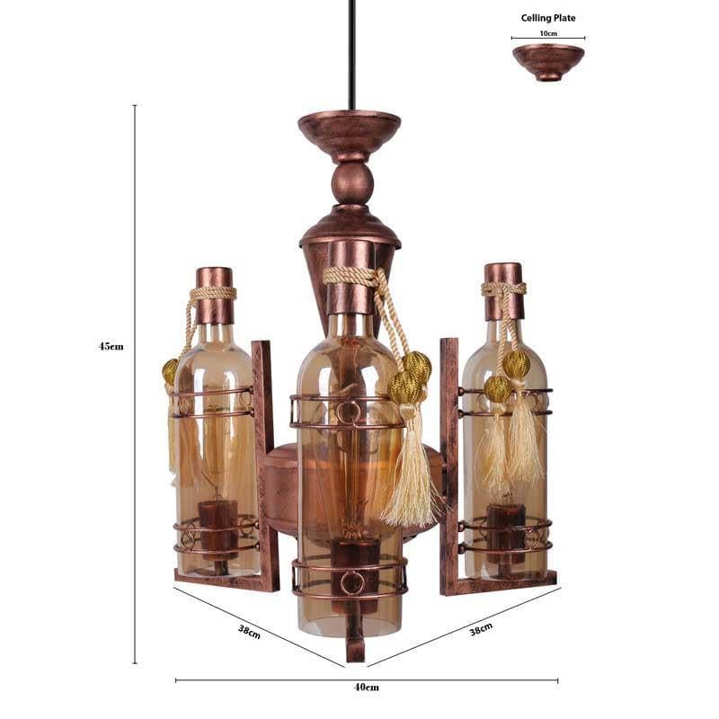 Ceiling Lamp - Rustic Bottle Chandelier