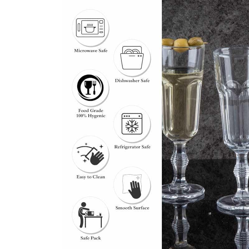 Buy Bermo Champagne Glass (160 ML) - Set Of Six Wine & Champagne Glasses from Vaaree