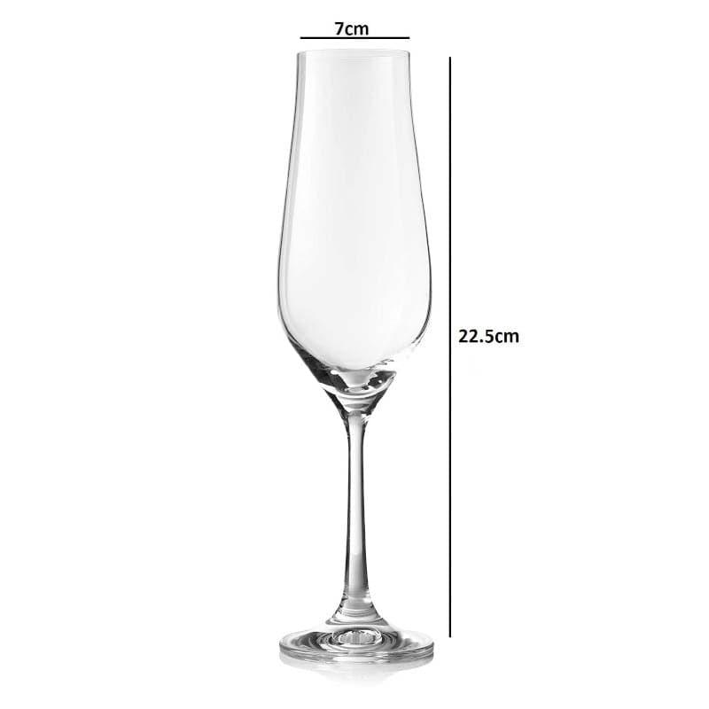 Buy Champagne Glass - Stella Crystal Champagne Flute (170 ML) - Set Of Six at Vaaree online