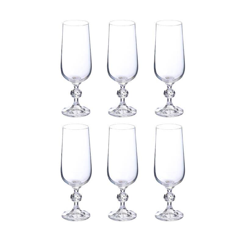 Buy Stella Crystal Champagne Flute (180 ML) - Set Of Six Wine & Champagne Glasses from Vaaree