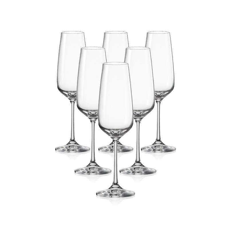 Buy Champagne Glass - Stella Crystal Champagne Flute (190 ML) - Set Of Six at Vaaree online