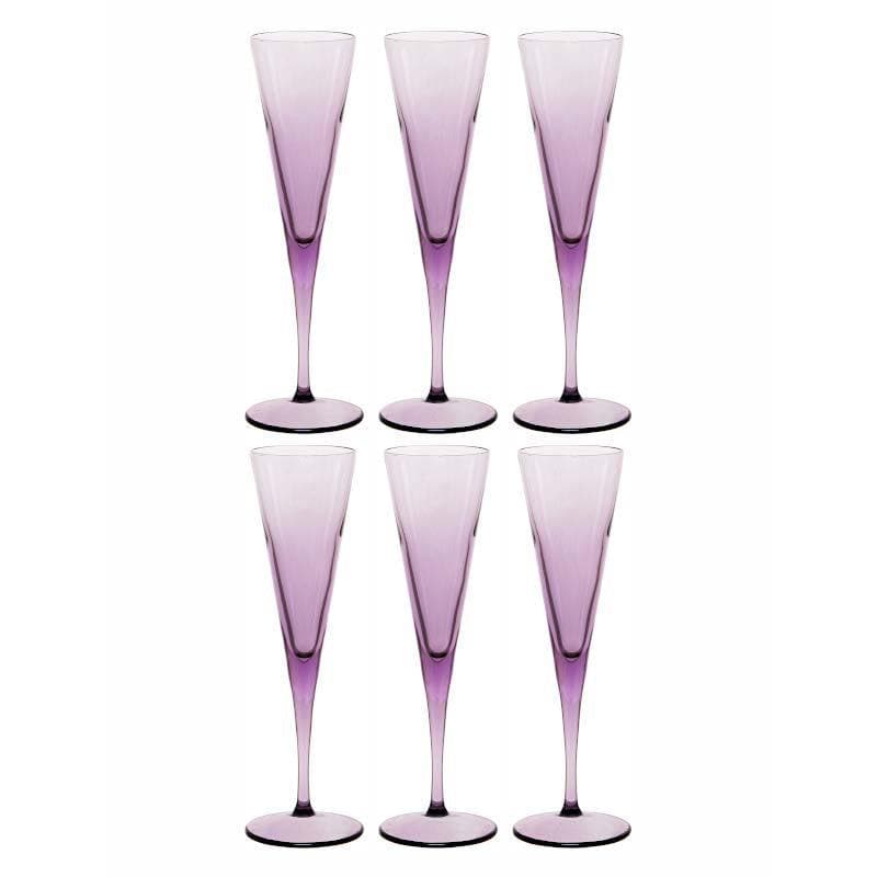 Buy Twig Drop Purple Tumbler (150 ML) - Set Of Six Wine & Champagne Glasses from Vaaree