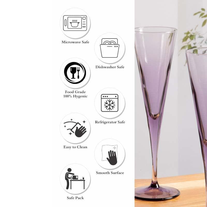 Buy Twig Drop Purple Tumbler (150 ML) - Set Of Six Wine & Champagne Glasses from Vaaree