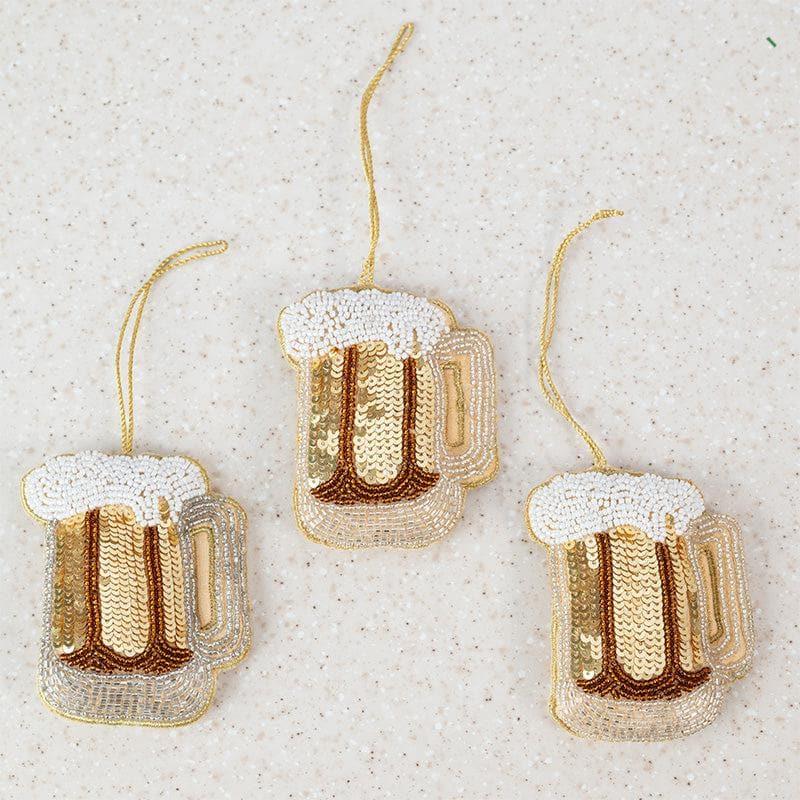 Buy Bead Cheers Christmas Ornaments - Set Of Three Christmas Ornaments from Vaaree