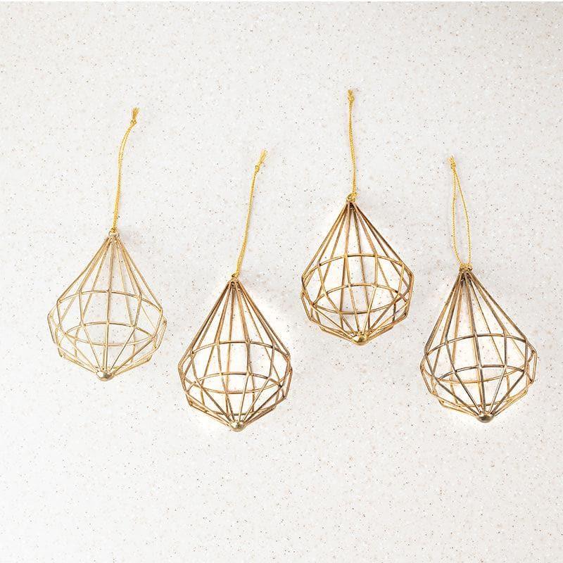 Buy Diamond Drift Christmas Ornament - Set Of Four Christmas Ornaments from Vaaree