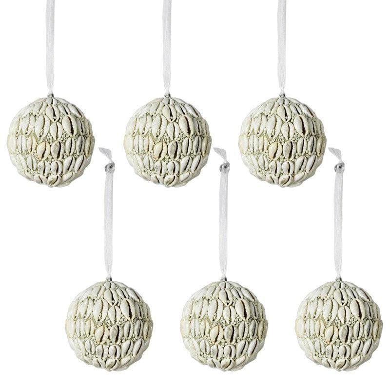 Buy Festive Flourish Christmas Baubles - Set Of Six Christmas Ornaments from Vaaree