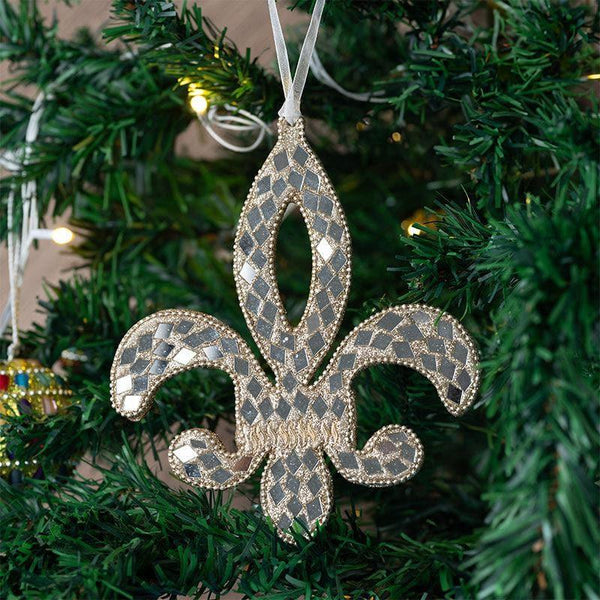 Buy Fleur Di Lis Christmas Ornament - Set Of Three Christmas Ornaments from Vaaree