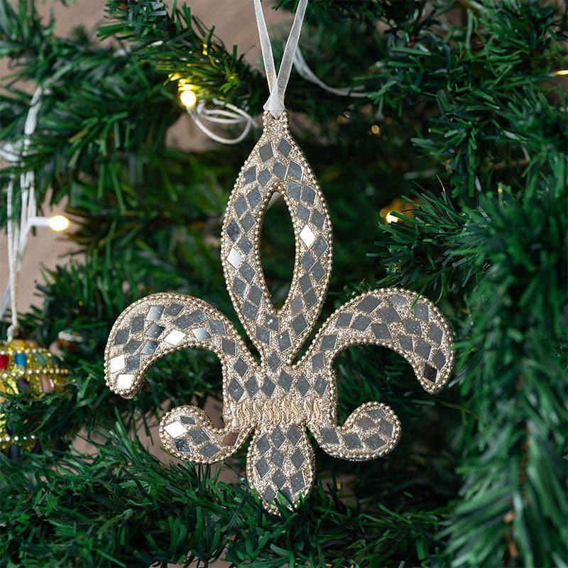 Buy Fleur Di Lis Christmas Ornament - Set Of Three Christmas Ornaments from Vaaree