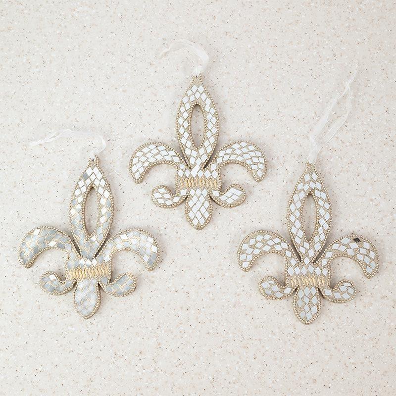 Buy Fleur Di Lis Christmas Ornament - Set Of Three Christmas Ornaments from Vaaree