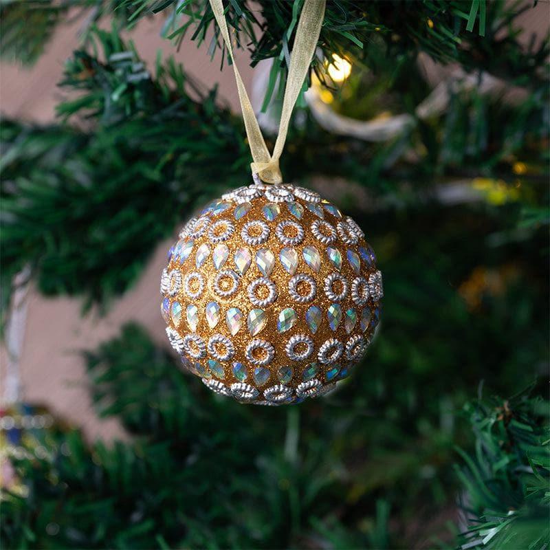 Buy Golden Charm Christmas Baubles - Set Of Six Christmas Ornaments from Vaaree