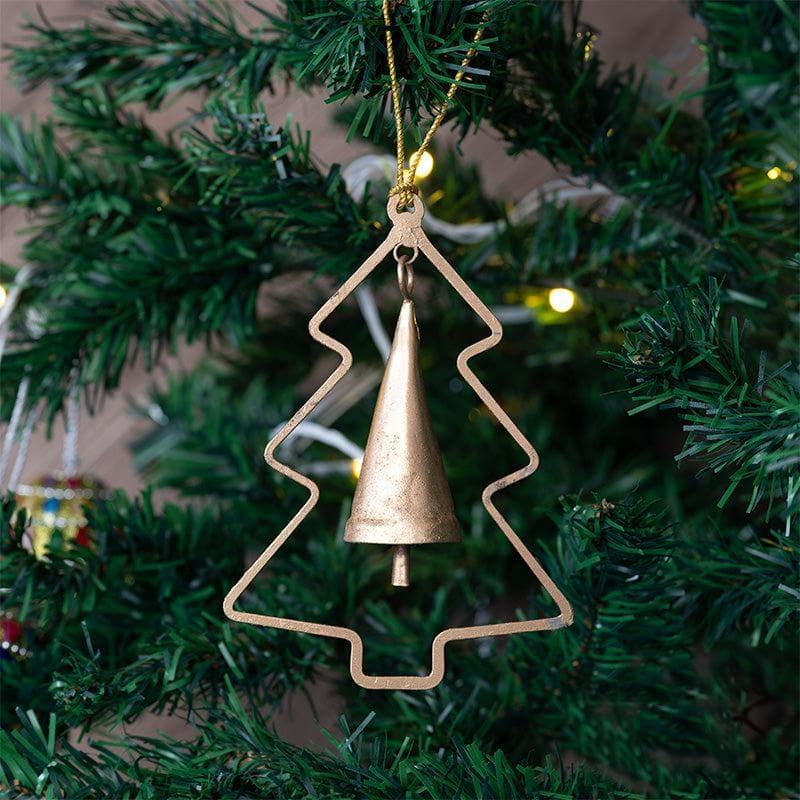 Buy Golden Christmas Tree Ornament With Bells - Set Of Four Christmas Ornaments from Vaaree