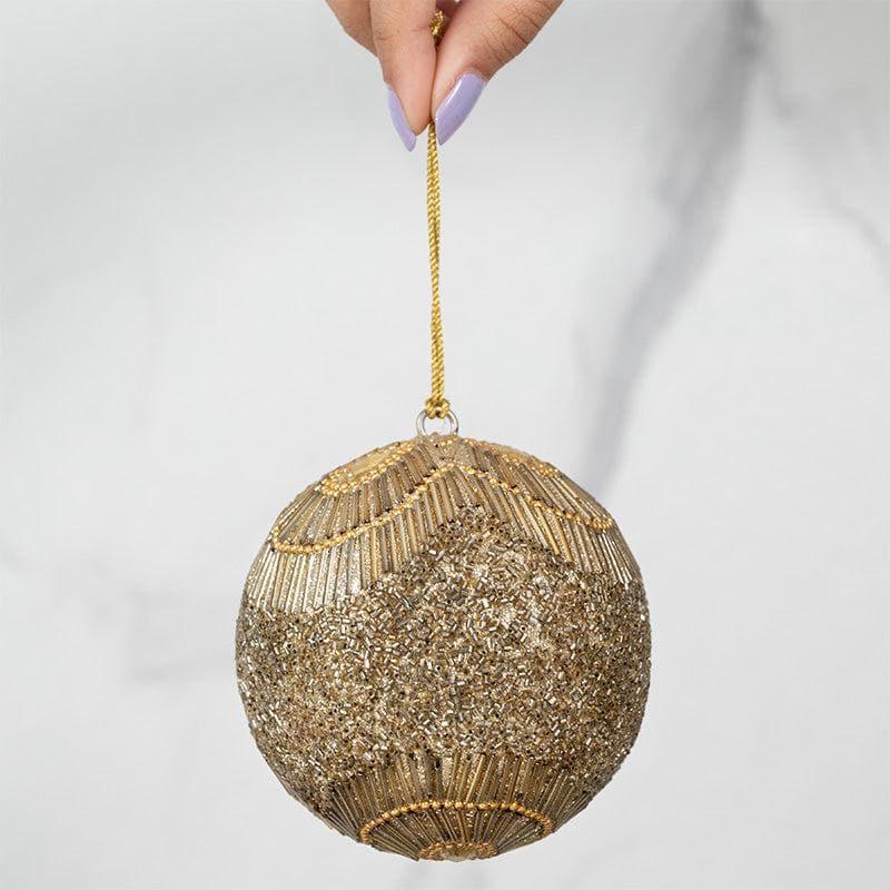 Buy Gorgeous Golden Christmas Bauble - Set Of Four Christmas Ornaments from Vaaree