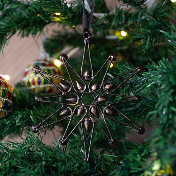 Christmas Ornaments - Jewelled Snowflake Christmas Ornament - Set Of Three