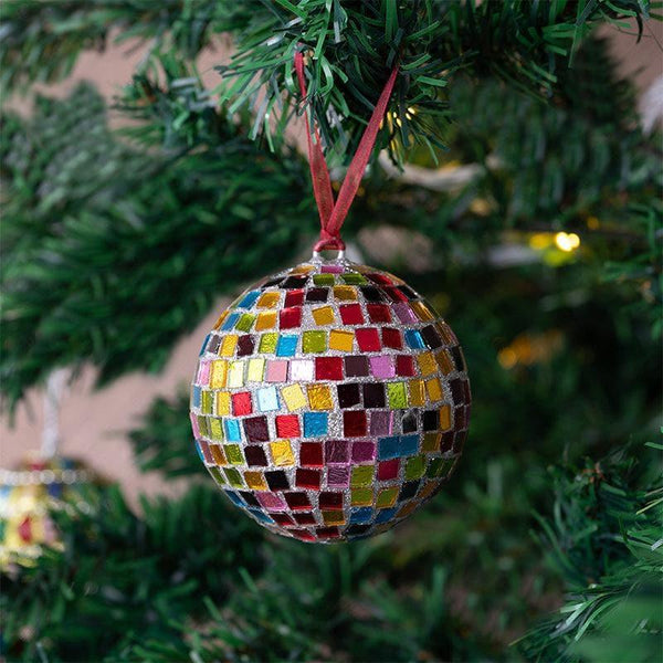 Buy Mosaic Christmas Baubles - Set Of Six Christmas Ornaments from Vaaree