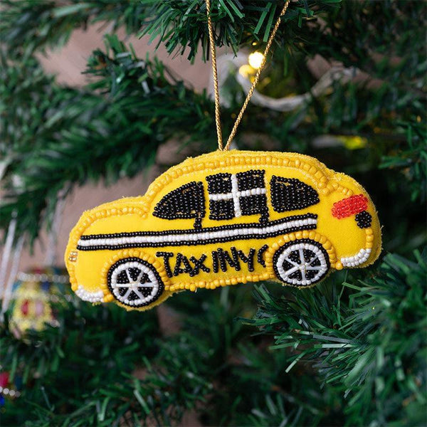 Buy New York Taxi Christmas Ornament - Set Of Three Christmas Ornaments from Vaaree