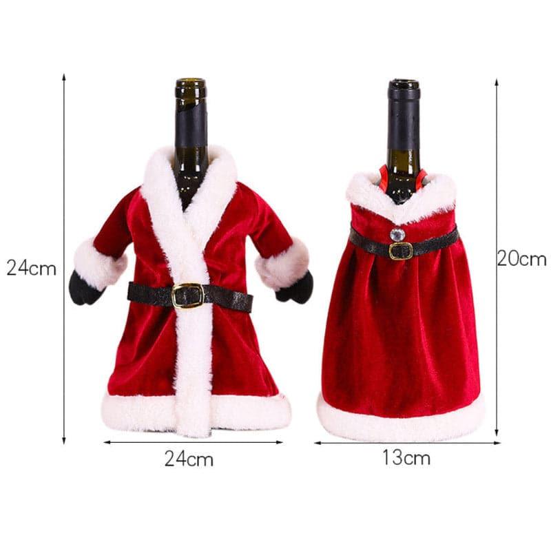 Buy Santa Dance Wine Bottle Cover - Set Of Two Christmas Ornaments from Vaaree