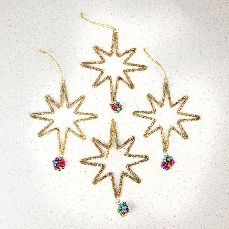 Buy Star Struck Christmas Ornament - Set Of Four Christmas Ornaments from Vaaree