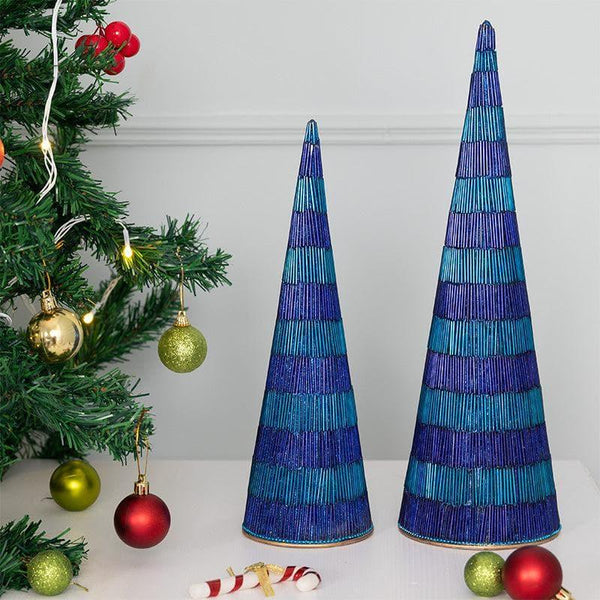 Christmas Ornaments - Stripo Christmas Cone - Set Of Two