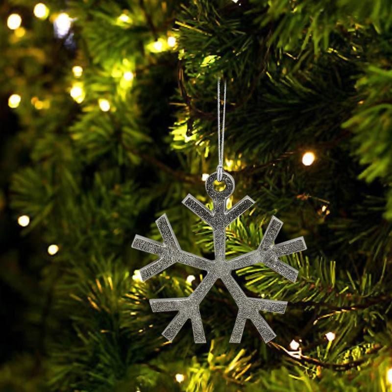 Buy Tinsel Snowflake Christmas Ornament (Big) - Set Of Four Christmas Ornaments from Vaaree