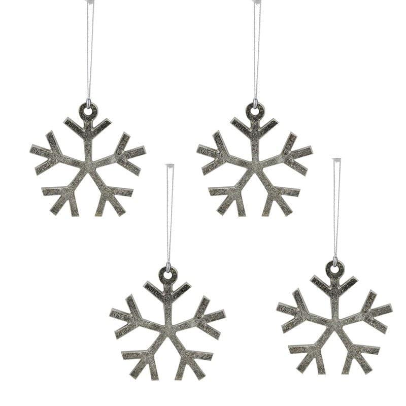 Buy Tinsel Snowflake Christmas Ornament (Big) - Set Of Four Christmas Ornaments from Vaaree