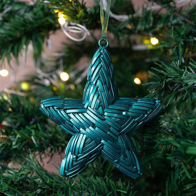 Buy Twinkle Heart Christmas Ornaments (Teal) - Set Of Four Christmas Ornaments from Vaaree