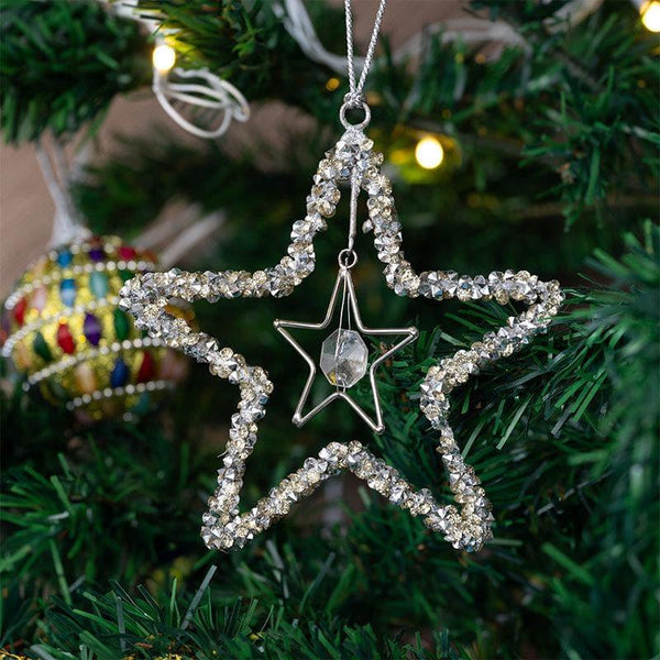 Christmas Ornaments - Twinkle Twist Christmas Star (Big) - Set Of Four