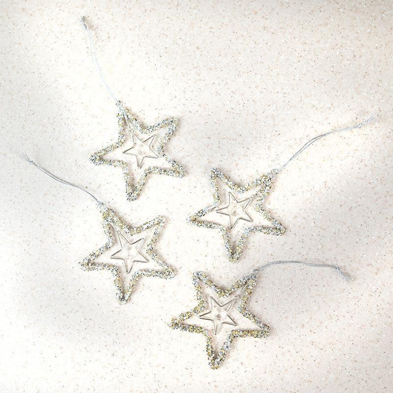 Buy Twinkle Twist Christmas Star (Big) - Set Of Four Christmas Ornaments from Vaaree