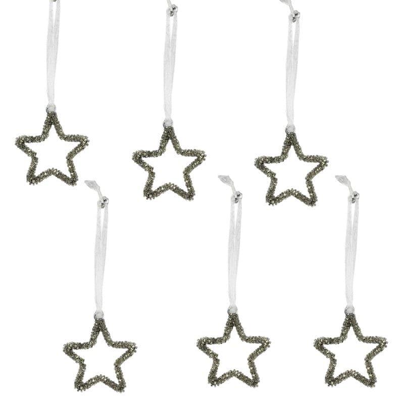 Buy Twinkle Twist Christmas Star (Small) - Set Of Six Christmas Ornaments from Vaaree