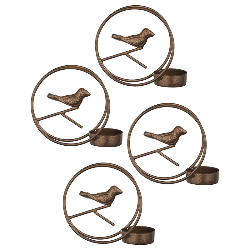 Buy Alaiza Chirp Tealight Candle Holder (Copper) - Set Of Four Tea Light Candle Holders from Vaaree