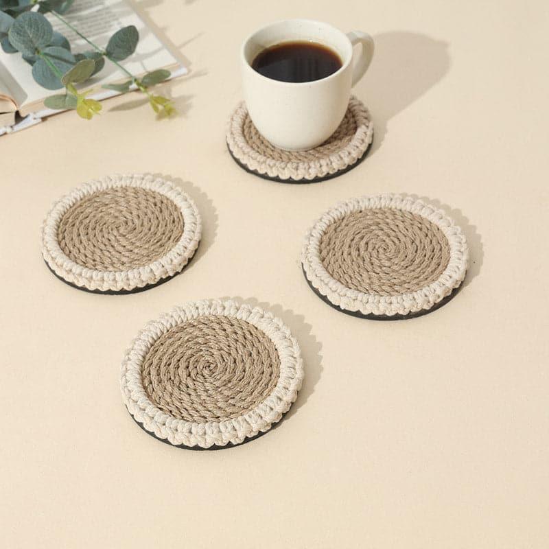 Buy Adara Jute Coaster - Set Of Four Coasters from Vaaree