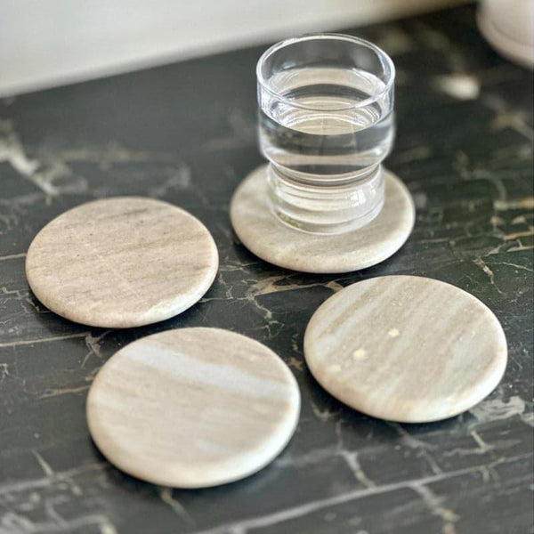 Coaster - Aura Marble Coaster (Beige) - Set Of Four