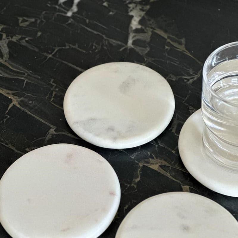 Buy Coaster - Aura Marble Coaster (White) - Set Of Four at Vaaree online