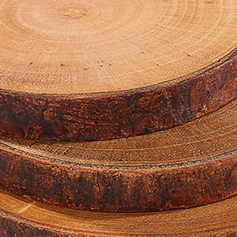 Buy Circular Wooden Bark Coasters - Set Of Four Coasters from Vaaree