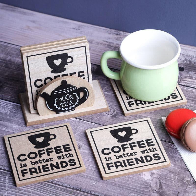 Buy Coffee Alarm Coaster - Set Of Six Coasters from Vaaree