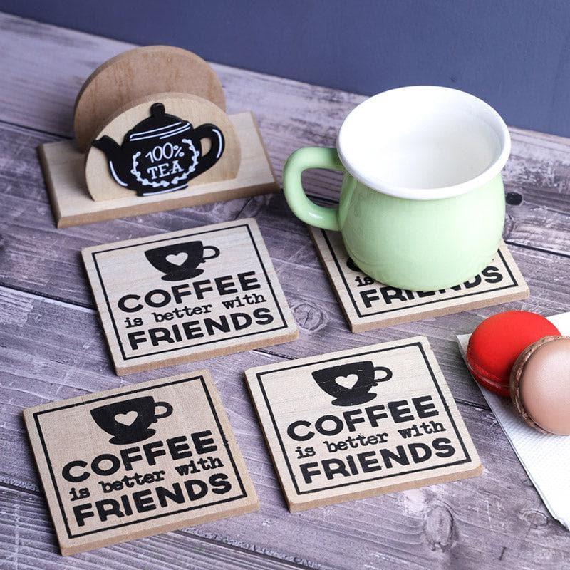 Buy Coffee Alarm Coaster - Set Of Six Coasters from Vaaree