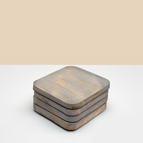 Coaster - Curved Distressed Wood Coaster - Set Of Four