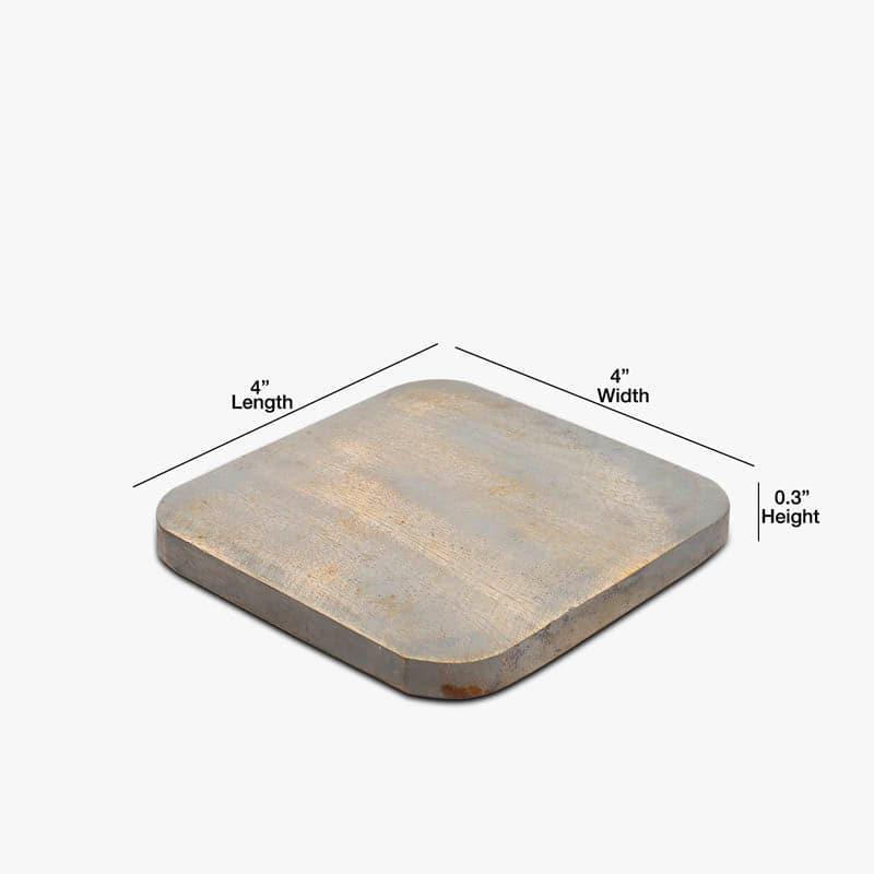 Buy Curved Distressed Wood Coaster - Set Of Four Coasters from Vaaree