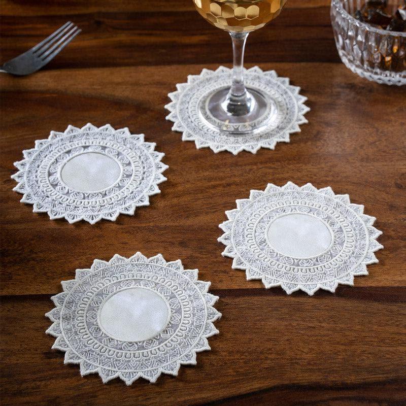 Coaster - Embroidered French Star Doily - Set Of Four