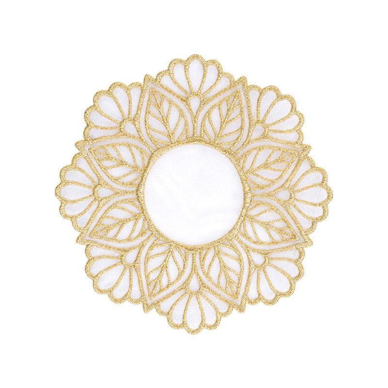 Buy Embroidered Golden Flow Foster Doily - Set Of Four Coasters from Vaaree