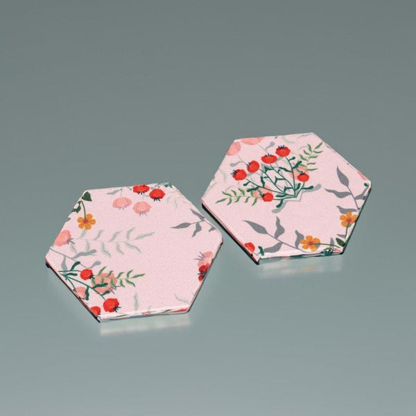 Coaster - Floral Ecstasy Hexa Canvas Coaster - Set Of Two