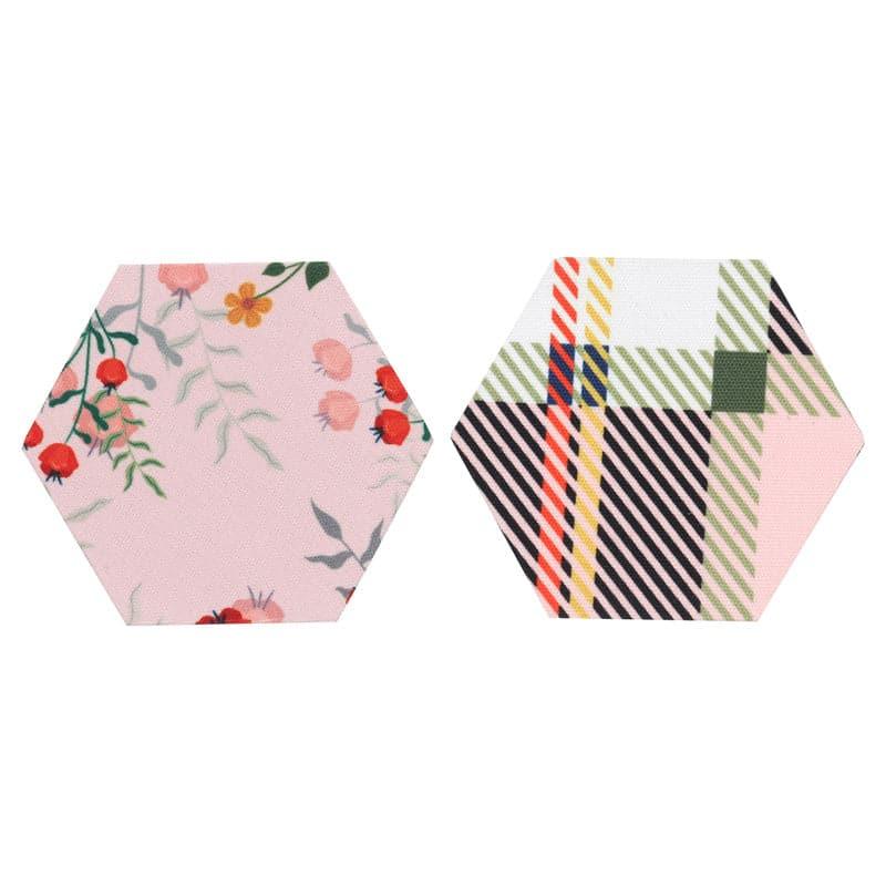 Coaster - Floral Ecstasy Hexa Canvas Coaster - Set Of Two