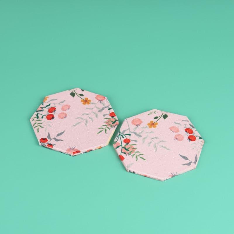 Coaster - Floral Ecstasy Octa Canvas Coaster - Set Of Two