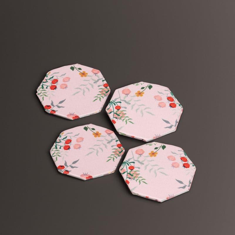 Coaster - Floral Ecstasy Octa Canvas Coaster - Set Of Two