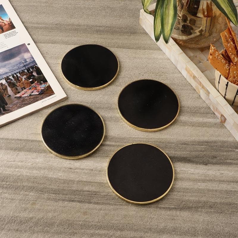 Buy Gold Rim Coaster - Set Of Four Coasters from Vaaree