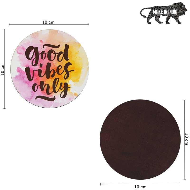 Buy Good Vibes Only Coaster - Set Of Four Coasters from Vaaree